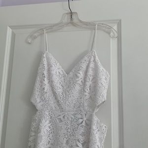 Guess white eyelet cutout sleeveless dress